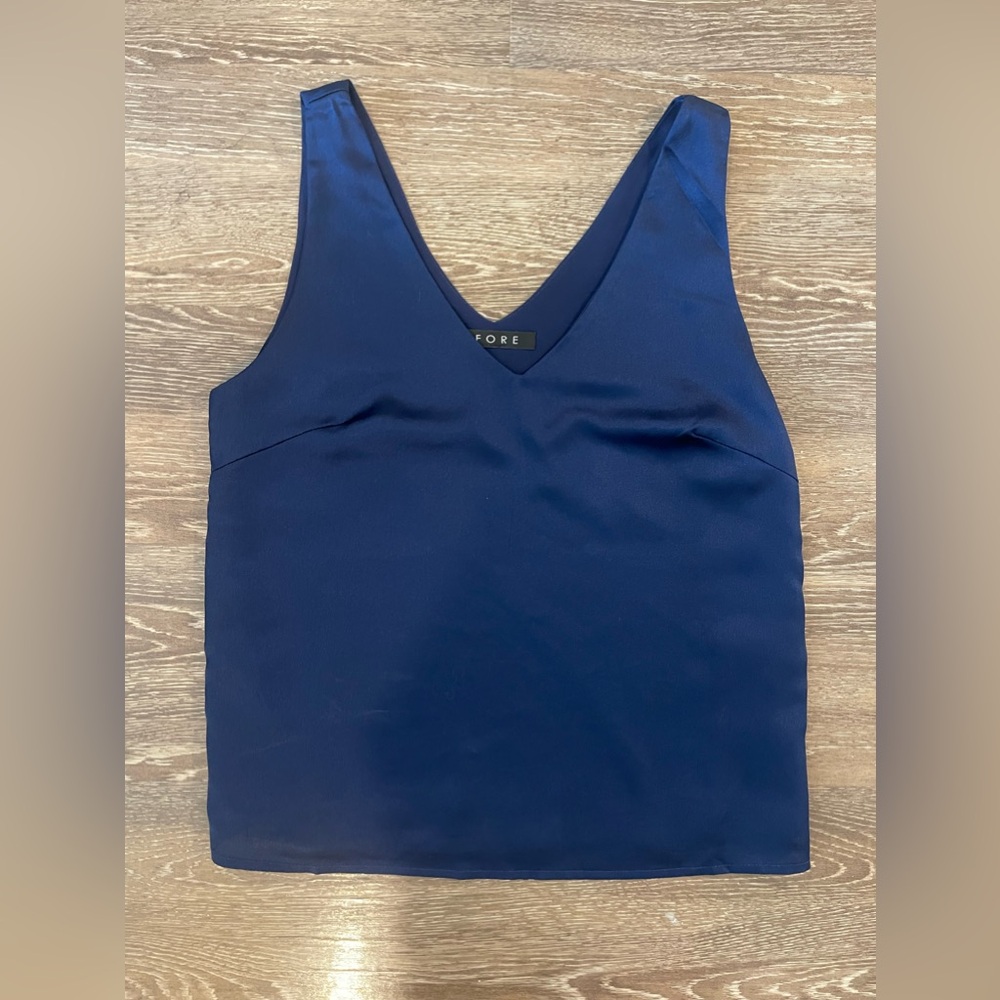Fore Navy Satin Tank Top